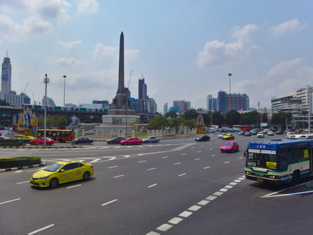 Victory Monument BANGKOK THAILAND-15 FEBRUARY 2019.