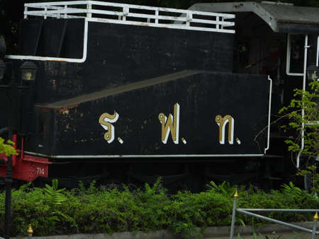 BANGKOK THAILAND-08 JUNE 2019:The locomotive and the Thai train are parked at the parking garage of the State Railway of Thailand at Hua Lamphong Railway Station.のeditorial素材
