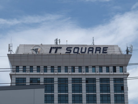 BANGKOK THAILAND-30 JULY 2019:IT Square Lak Si Building. on BANGKOK THAILAND-30 JULY 2019