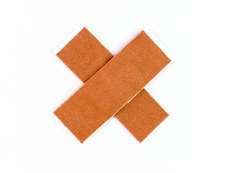 Adhesive plaster On a white background.
