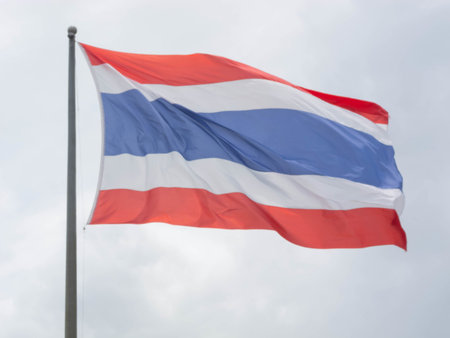 Thai flag Beautiful in the wind.
