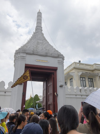 The Grand Palace BANGKOK,THAILAND-22 AUGUST 2018:Many tourists are visiting the Royal Palace. Mostly...
