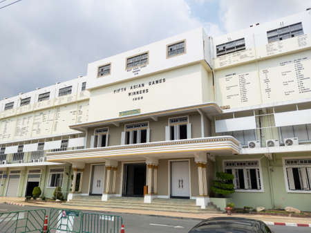 The National Stadium of Thailand BANGKOK THAILAND-24 JUNE 2020:National Stadium is a sports complex located in Pathum Wan District, Bangkok. Founded in 1937 with the construction of Supachalasai Stadium.のeditorial素材
