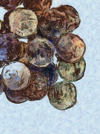 coin Illustrations creates an impressionist style of painting.