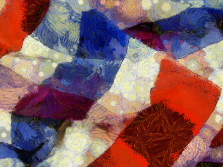 Plaid loincloth Illustrations creates an impressionist style of painting.