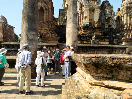 SUKHOTHAI THAILAND-28 November 2020:Wat Mahathat Temple, Sukhothai Province Is a temple in the area of Sukhothai since ancient times Wat Mahathat is located in the Sukhothai Historical Park.のeditorial素材