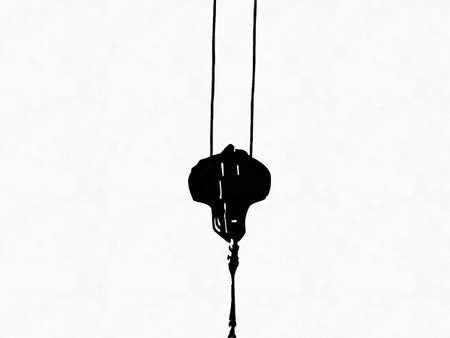 Crane pulley create Black and white illustrations.の写真素材