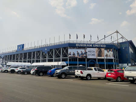 Chang Arena Buriram THAILAND-27 MARCH  2021:Chang Arena Unofficial Name Thunder Castle Stadium is a stadium built to house Buriram United Football Club.on Buriram THAILAND-27 MARCH  2021 in thailand.のeditorial素材