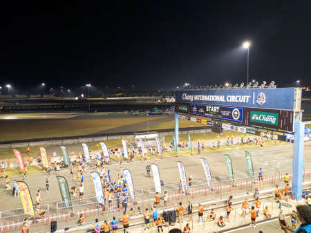 Chang International Circuit Buriram THAILAND-27 MARCH  2021:Night Run Buriram Marathon 2021 Activity Annual wink event This year, the event has been postponed because of the Covit 19 epidemic.のeditorial素材