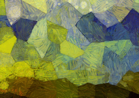 Abstract oil painting background Impressionist style illustrated to create designs.
