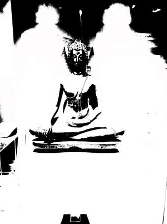 The Antique objects ancient Thai art black and white illustration.の写真素材