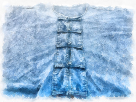 Traditional shirts of Thailand watercolor style illustration impressionist painting.