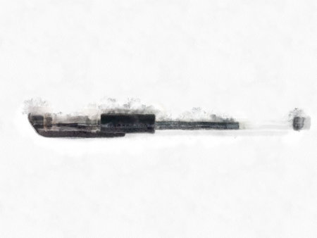 black pen on a white background watercolor style illustration impressionist painting.の写真素材