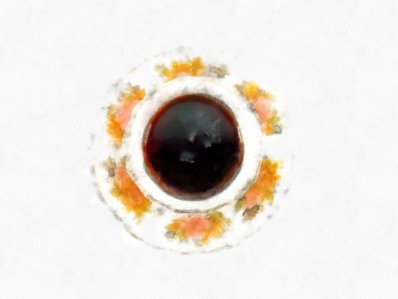 vintage coffee cup on white background watercolor style illustration impressionist painting.の写真素材