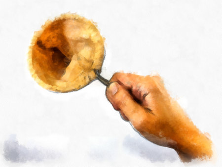 antique coffee bags watercolor style illustration impressionist painting.の写真素材