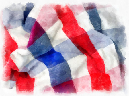 loincloth or Scottish Tissue style watercolor style illustration impressionist painting.の写真素材