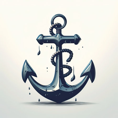 Anchor on white background. Vector illustration. Eps 10.の素材
