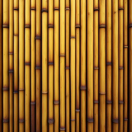 Bamboo fence background. Close-up of bamboo fence texture.の素材