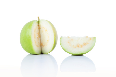 Fresh guava on white background.の写真素材