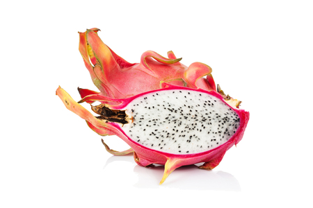 Dragon fruit on white backgroundの写真素材