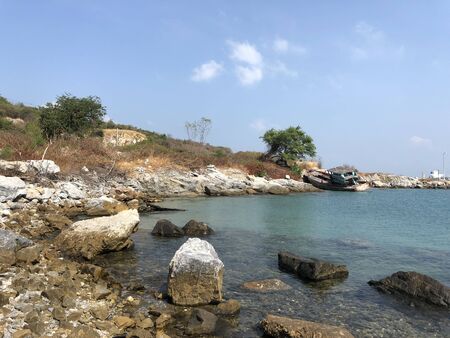 The sea on Koh Si Chang, Hat Rai in winterの写真素材