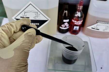 simulation chemical test in laboratoryの写真素材