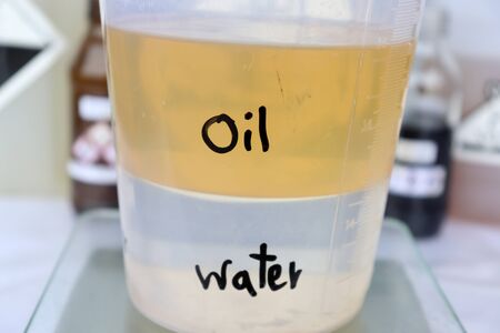The difference between solvent and waterの写真素材