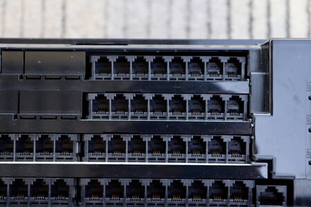 black Port LAN For network connectionの写真素材