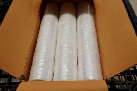 clear Film roll for packingの写真素材