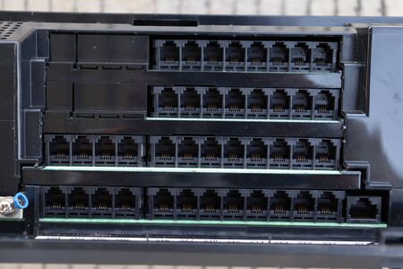 black Port LAN For network connectionの写真素材