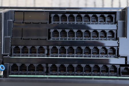 black Port LAN For network connectionの写真素材