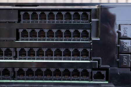 black Port LAN For network connectionの写真素材