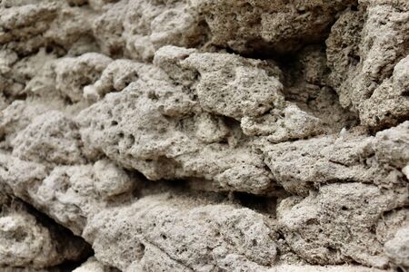 Rocks and dry clay by the river in the summer Chon Buri Thailandの写真素材