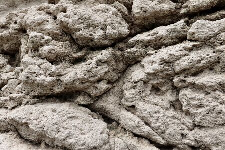 Rocks and dry clay by the river in the summer Chon Buri Thailandの写真素材