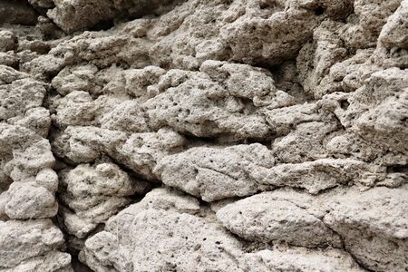 Rocks and dry clay by the river in the summer Chon Buri Thailandの写真素材