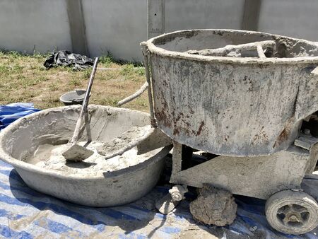 Cement mixing equipment for buildingの写真素材