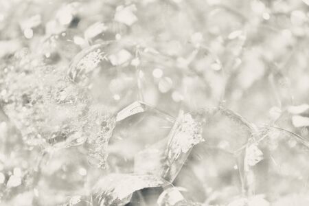 White and Silver tone bubble and blurred backgroundの写真素材