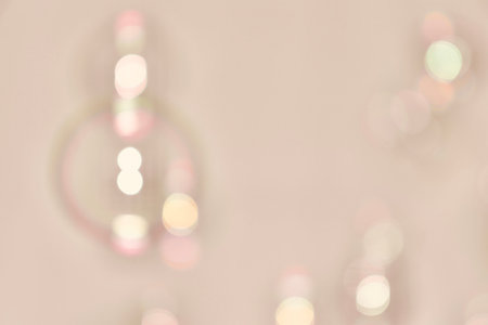 Blurred images and bubbles in warm tones