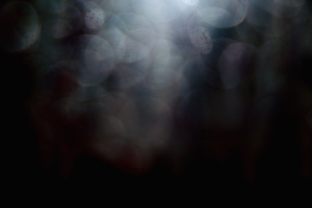 Bokeh images and blur made from water droplets at night