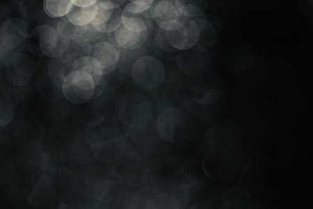 Blurred images and bokeh made from water droplets in black and white tones