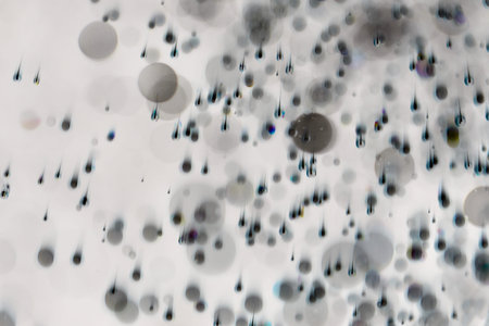 Blurred images and bokeh made from water droplets