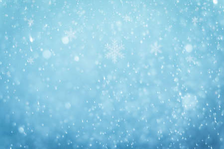 Christmas bokeh in cool tonesの写真素材