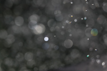 Blurred images and bokeh made from water droplets dark tone