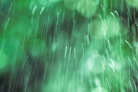 White bokeh in green natural and water drop