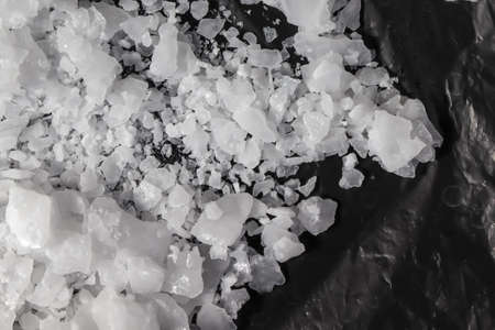 Sodium hydroxide flake dangerous chemicalの写真素材