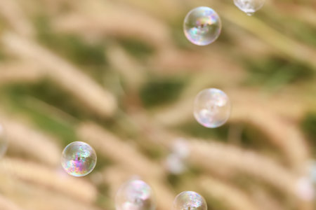 bubbles and natural background in daytime