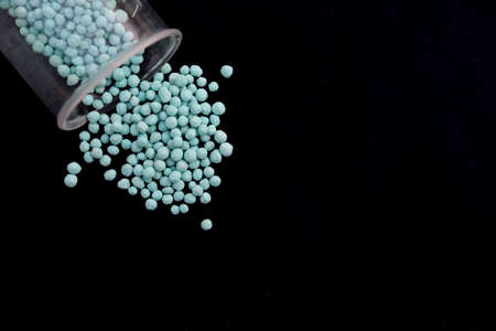 urea dangerous chemical and black backgroundの写真素材