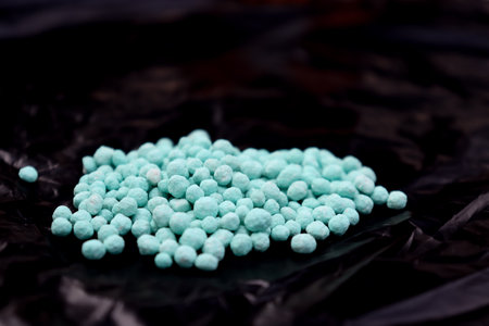 urea dangerous chemical and black backgroundの写真素材