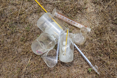 Chemical waste from the laboratory was discarded