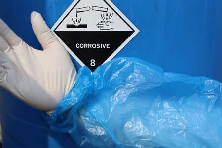 Gloves are able to protect against chemical corrosionの写真素材